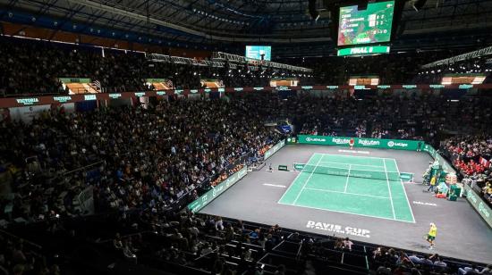 Imagen del encuentro Canadá vs. Australia en la final de Copa Davis, en Málaga.