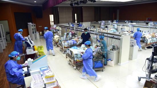 Una sala de cuidados intensivos en un hospital de Hebei, China, el 11 de enero de 2023. 