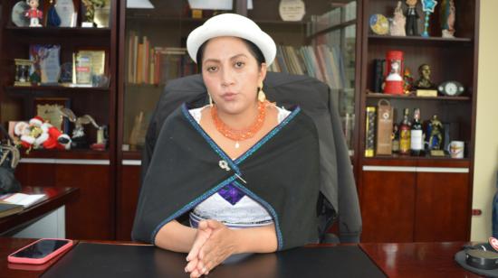 Diana Caiza es la primera candidata indígena en la historia que se postula a la Alcaldía de Ambato por el movimiento Pachakutik. 