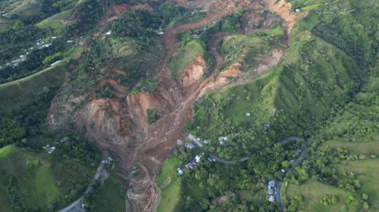 Derrumbe en el municipio de Rosas, Cauca, en Colombia, el 12 de enero de 2023. 