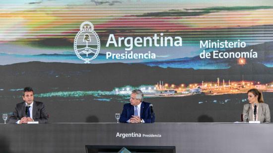 El ministro de economía de Argentina, Sergio Massa, con el presidente de Argentina Alberto Fernández, el 15 de septiembre de 2022.