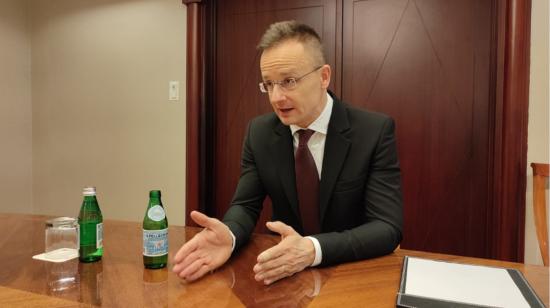 El canciller de Hungría, Péter Szijjártó, en entrevista con PRIMICIAS, el 19 de enero de 2023.