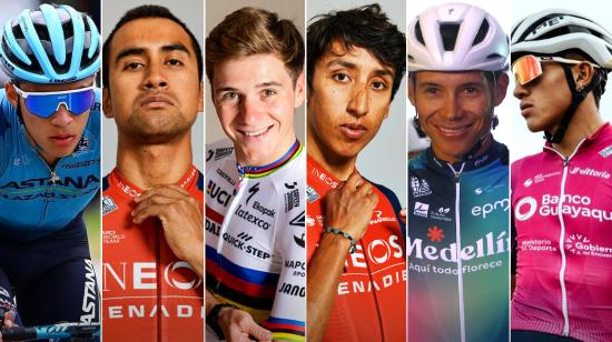 Martín López, Jhonatan Narváez, Remco Evenepoel, Egan Bernal, Miguel Ángel López y Steven Haro, algunas de las figuras que estarán en la Vuelta a San Juan 2023. 