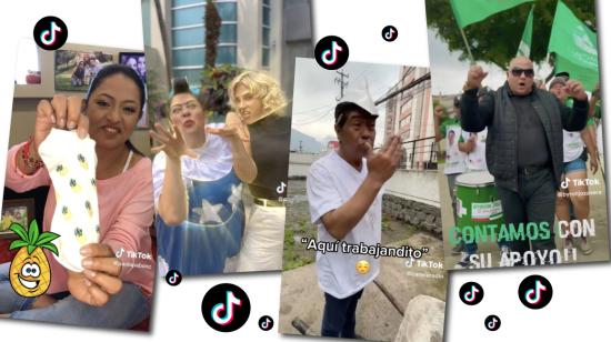 Candidatos tiktok Pabón, Viteri, Yunda, Joza