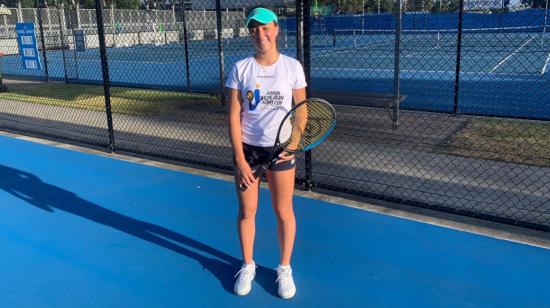 Tania Andrade, entrenando para el Abierto de Australia Junior, el 18 de enero de 2023.