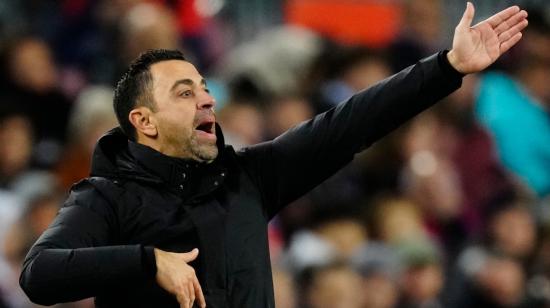 El entrenador del FC Barcelona, Xavi Hernández, durante el partido de Liga ante el Getafe CF, el 22 de enero de 2023.