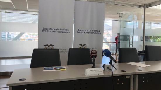 El secretario Anticorrupción, Luis Verdesoto, convocó a una rueda de prensa el día de su renuncia, el 23 de enero de 2023. No llegó a la cita.