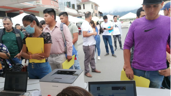 Feria laboral del Ministerio del Trabajo, en Zamora Chinchipe, el 5 de enero de 2023.