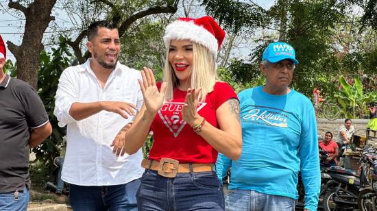 La alcaldesa de Simón Bolívar, María Fernanda Vargas, en un evento en diciembre de 2022. 