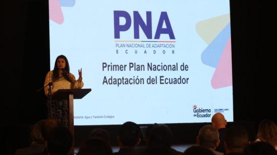 Presentación del Plan Nacional de Adaptación del Cambio Climático, en Quito, el 7 de febrero de 2023. 