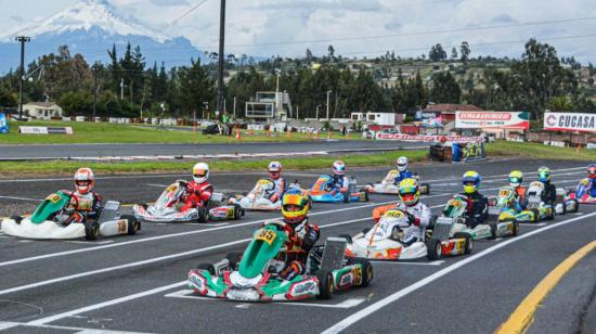 Pilotos durante la segunda válida del Nacional de Karting Rok Cup, el 15 de enero de 2023.