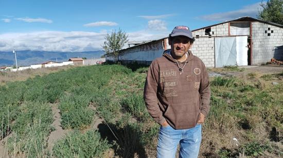 Ricardo Jácome, avicultor de Tungurahua, en su granja Pronavi San Mateo, 9 de febrero de 2023.
