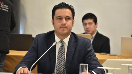 El presidente del directorio de EMCO EP, Joaquín Ponce, durante una comparecencia en la Asamblea, el 10 de febrero de 2023. 