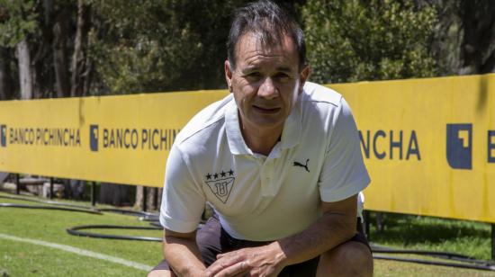 Ricardo Porras, exfutbolista y dirigente de la Fundación Liga 90, después de una entrevista con PRIMICIAS en Pomasqui.