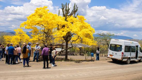 Turistas visitan la zona Mangahurco, en Loja, el 19 de febrero de 2023.