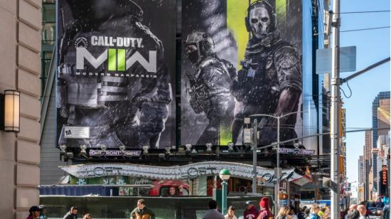 Promoción del videojuego de Microsoft, Call of Duty, en Nueva York, el 29 de octubre de 2022. 