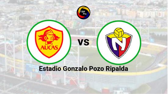 Aucas se enfrenta a El Nacional en el estadio Gonzalo Pozo Ripalda, el 26 de febrero de 2023.