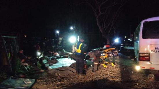 Imagen del accidente de un bus con migrantes en Panamá, el 15 de febrero de 2023. 