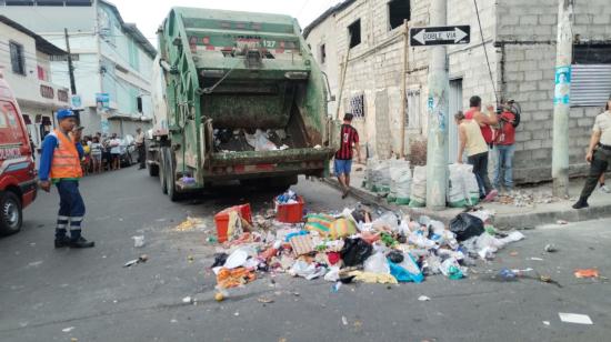 Lugar de la explosión en el Cristo del Consuelo en Guayaquil, el 1 de marzo de 2023. 