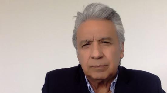 Lenín Moreno, expresidente de la República, se presentó a la audiencia de formulación de cargos en el caso Sinohydro, de manera telemática, el 2 de marzo de 2023.