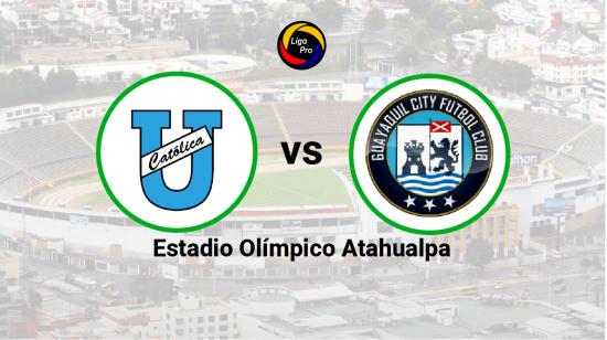 Universidad Católica se enfrenta a Guayaquil City en el estadio Olímpico Atahualpa, el 5 de marzo de 2023.