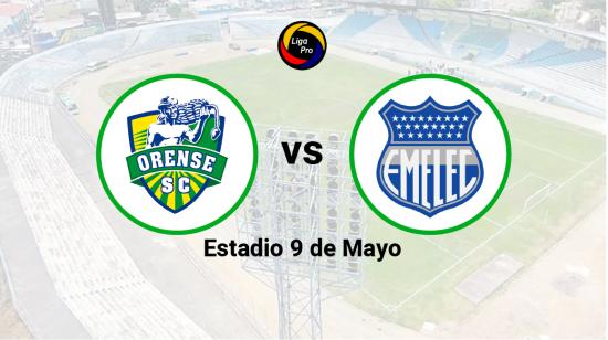 Orense se enfrenta a Emelec en el estadio 9 de Mayo, el 5 de marzo de 2023.