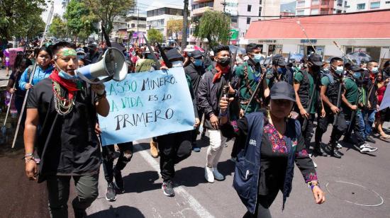 Miembros de la guardia indígena de Cofanes Sinangoe, en noviembre de 2021.