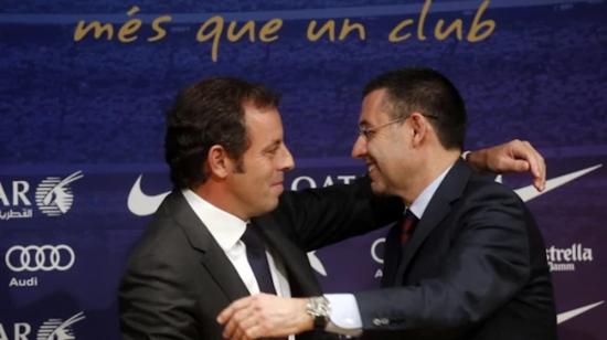 Los exdirigentes del FC Barcelona Sandro Rosell y Josep María Bartomeu.