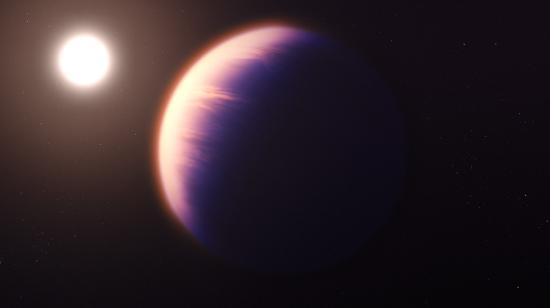 Ilustración del exoplaneta WASP-39 b, captado por el telescopio James Webb, el 16 de agosto de 2022. 