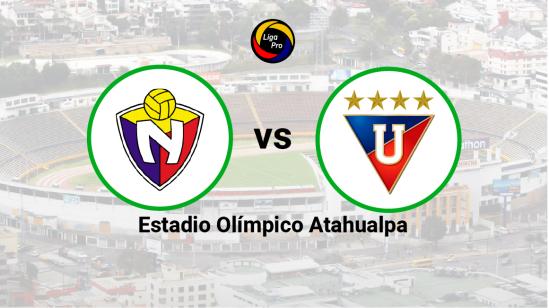 El Nacional se enfrenta a Liga de Quito en el estadio Olímpico Atahualpa, el 19 de marzo de 2023.