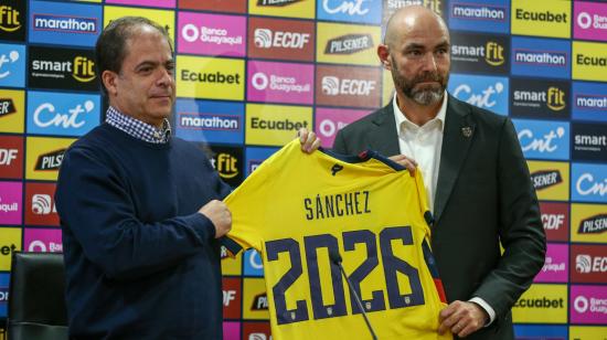 Félix Sánchez Bas, durante su presentación en la Casa de la Selección, en Quito, el 13 de marzo de 2023.