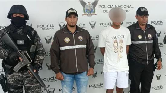 Detención en Babahoyo de alias 'Yumbo', presunto responsable de varios asesinatos en Esmeraldas. Foto del 17 de marzo de 2023.