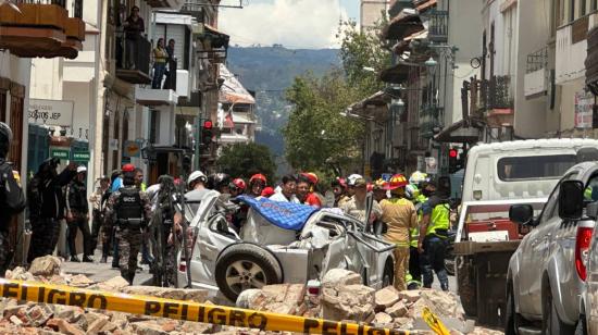 Daños en Cuenca, tras el terremoto de 6,5 grados registrado en Balao, en la provincia de Guayas, el 18 de marzo de 2023. 