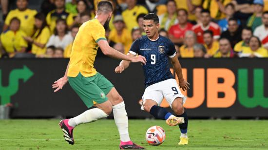 Alexander Alvarado, durante el amistoso de Ecuador ante Australia, el 24 de marzo de 2023.