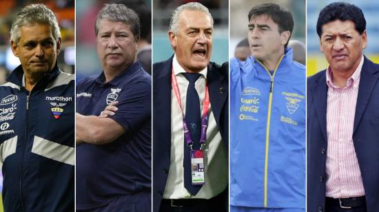 Reinaldo Rueda, Hernán Darío Gómez, Gustavo Alfaro, Gustavo Quinteros y Sixto Vizuete fueron los últimos directores técnicos de Ecuador. 