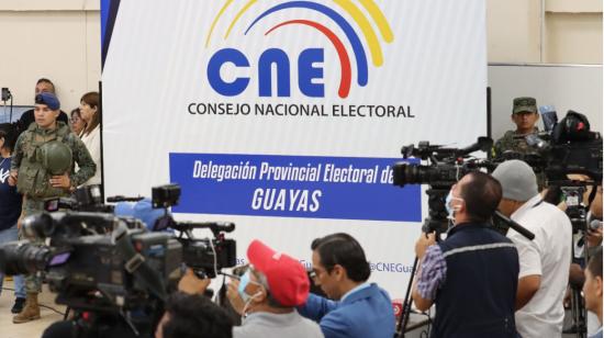 Evento en la Delegación Electoral de Guayas, el 22 de febrero de 2023.