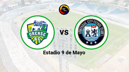 Orense se enfrenta a Guayaquil City en el estadio 9 de Mayo, el 2 de abril de 2023.