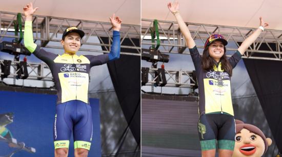 Los carchenses Brayan Obando y Madelain Enríquez se llevaron la Etapa 1 del Tour Richard Carapaz - Banco Pichincha, el 2 de abril de 2023. 