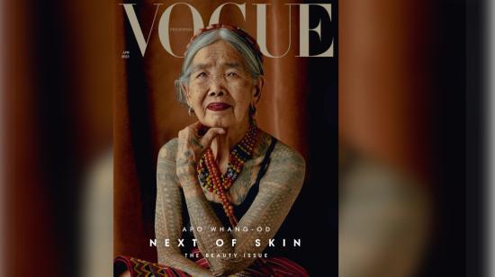 La tatuadora indígena filipina Apo Whang-Od en la portada de Vogue, el 30 de marzo de 2023. 
