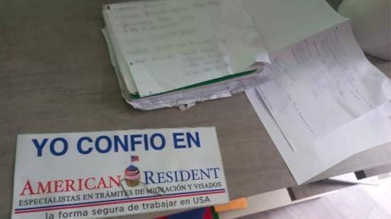 Evidencias de la supuesta empresa en Cuenca, que tramitaba visas a Estados Unidos, el 6 de abril de 2023. 