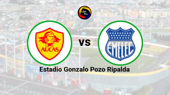 Aucas se enfrenta a Emelec en el estadio Gonzalo Pozo Ripalda el 9 de abril de 2023.