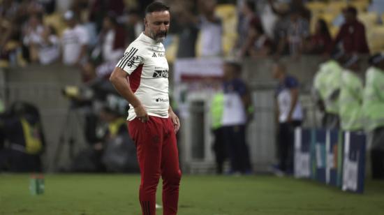 Vítor Pereira, durante la derrota de Flamengo ante Fluminense, el 9 de abril de 2023. 