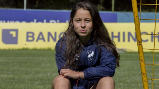 Keila Intriago, jugadora de Universidad Católica, en el Complejo de la Armenia, en abril de 2023.  