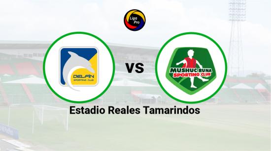 Delfín se enfrenta a Mushuc Runa en el estadio Reales Tamarindos, el 16 de abril de 2023.