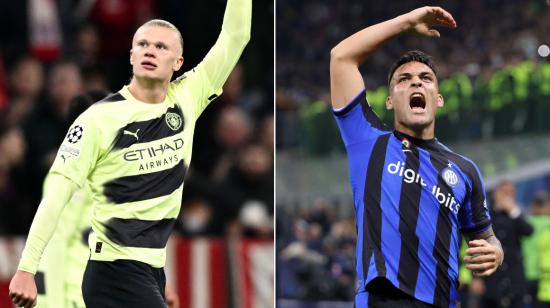 Erling Haaland, del Manchester City, y Lautaro Martínez, del Inter de Milán, en sus partidos de Champions, el 19 de abril de 2023.