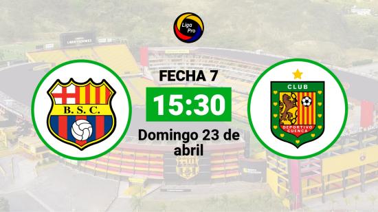 Barcelona se enfrenta a Deportivo Cuenca el domingo 23 de abril desde las 15:30.