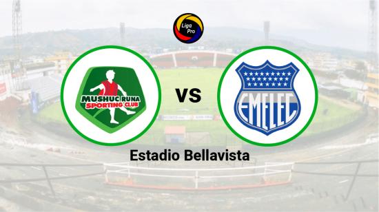 Mushuc Runa se enfrenta a Emelec en el estadio Bellavista el 23 de abril de 2023.