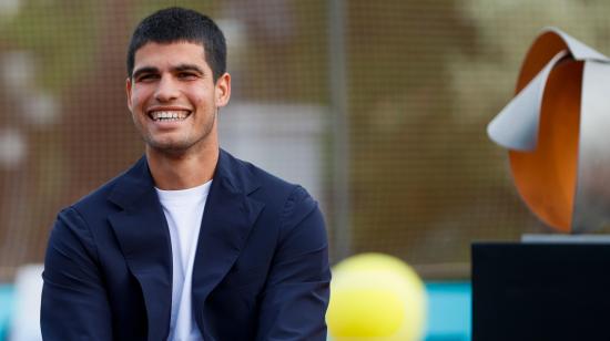 Carlos Alcaraz, durante la presentación oficial del Masters de Madrid, el 24 de abril de 2023.