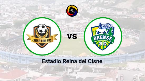 Libertad se enfrenta a Orense en el estadio Reina del Cisne, el 30 de abril de 2023.