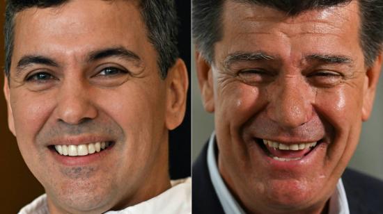 Los candidatos presidenciales en Paraguay, Santiago Peña y Efraín Alegre. 29 de abril de 2023